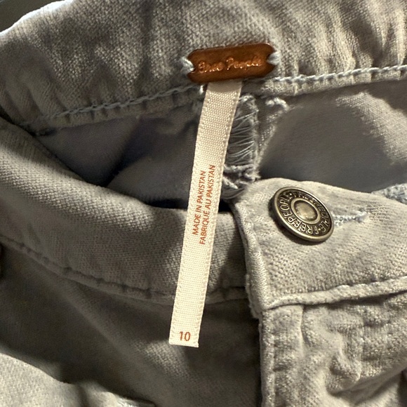 NWT Free People High Time Velvet Kick Flare Pearl Blue Gray Pants Size 10 - Picture 13 of 14